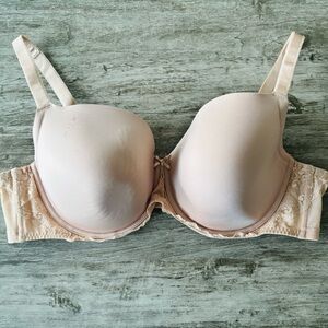 Torrid Bra Beige Lace Trim Padded Everyday Womens 46C